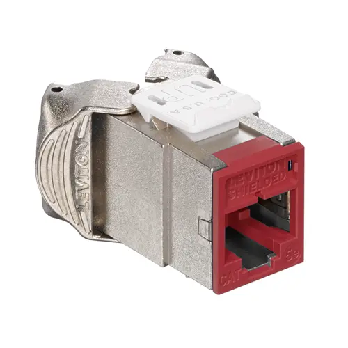 Leviton Cat 5E Shielded Quickport Jack Dark Red 5Esjk-Rr5 1