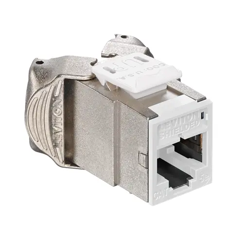 Leviton Cat 5E Shielded Quickport Jack White 5Esjk-Rw5 1