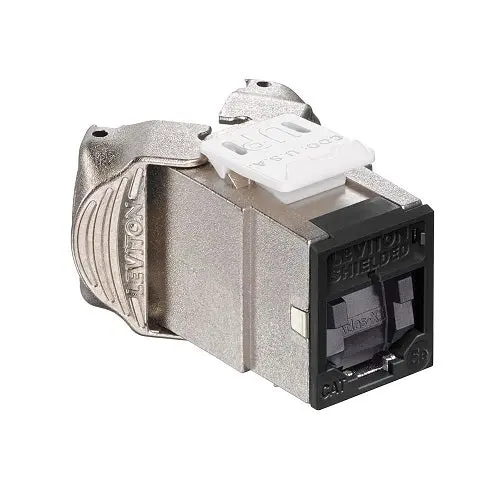 Leviton Cat 5E Shielded Quickport Jack With Shutters Black 5Esjk-Se5 1