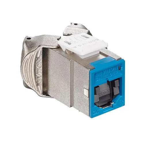 Leviton Cat 5E Shielded Quickport Jack With Shutters Blue 5Esjk-Sl5 1