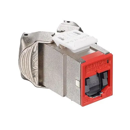 Leviton Cat 5E Shielded Quickport Jack With Shutters Crimson 5Esjk-Sc5 1