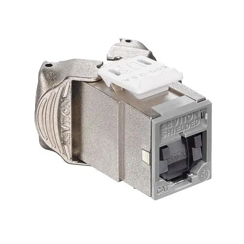 Leviton Cat 5E Shielded Quickport Jack With Shutters Gray 5Esjk-Sg5 1