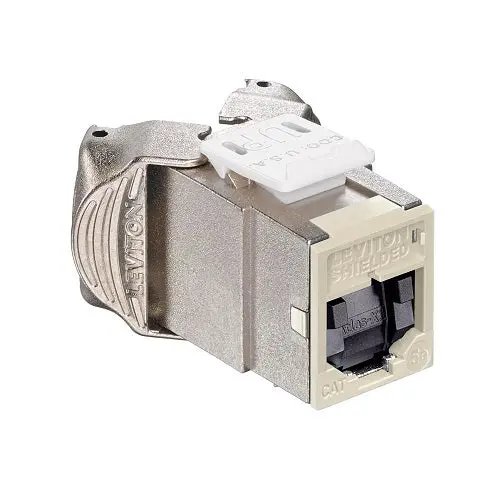 Leviton Cat 5E Shielded Quickport Jack With Shutters Ivory 5Esjk-Si5 1