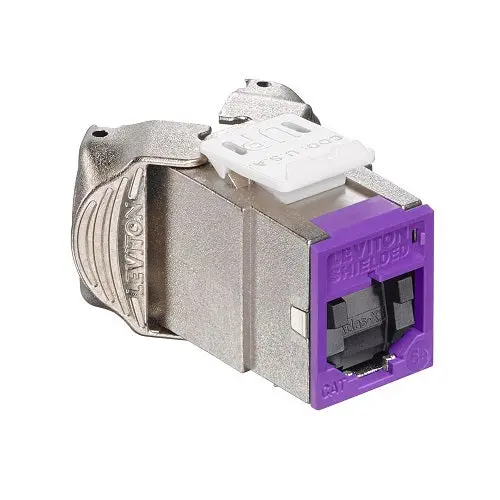Leviton Cat 5E Shielded Quickport Jack With Shutters Purple 5Esjk-Sp5 1