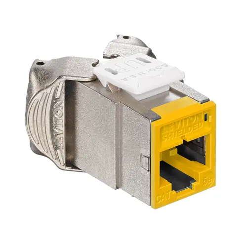 Leviton Cat 5E Shielded Quickport Jack Yellow 5Esjk-Ry5 1