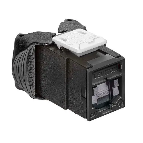 Leviton Cat 5E Utp Quickport Jack With Shutters Black 5Eujk-Se5 1