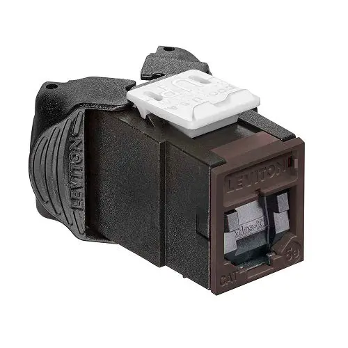 Leviton Cat 5E Utp Quickport Jack With Shutters Brown 5Eujk-Sb5 1