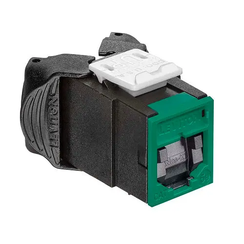 Leviton Cat 5E Utp Quickport Jack With Shutters Green 5Eujk-Sv5 1