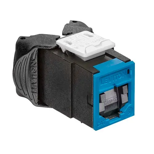 Leviton Cat 6 Utp Quickport Jack With Shutters Blue 61Ujk-Sl6 1