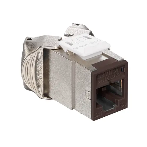 Leviton Cat 6A Shielded Quickport Jack Brown 6Asjk-Rb6 1