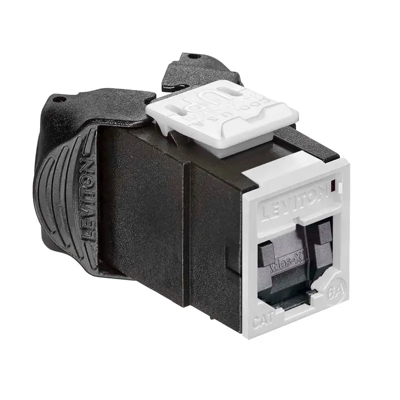 Leviton Cat 6A Utp Quickport Jack With Shutters White 6Aujk-Sw6 1