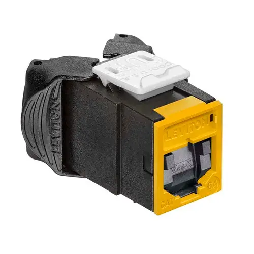 Leviton Cat 6A Utp Quickport Jack With Shutters Yellow 6Aujk-Sy6 1