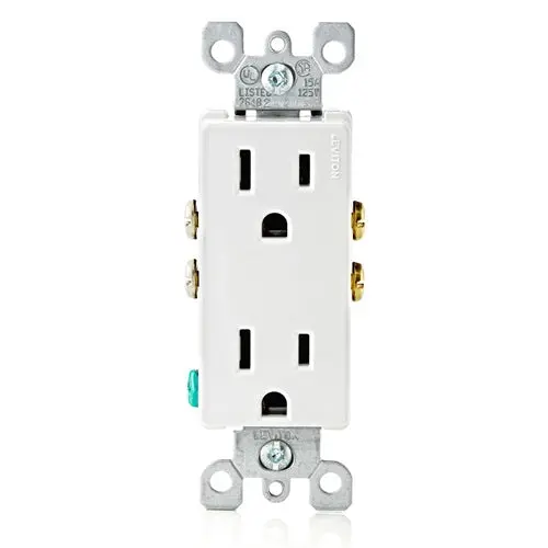 Leviton Decora Duplex Outlet/Receptacle 15 Amp White 5325-W 1