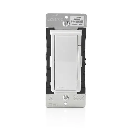 Leviton Decora Smart Z Wave 600W Dimmer Dz6hd-1Bz 1