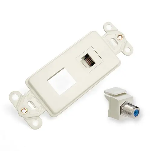 Leviton Decora Telephone And Video Insert Kit Ivory 41658-I 1
