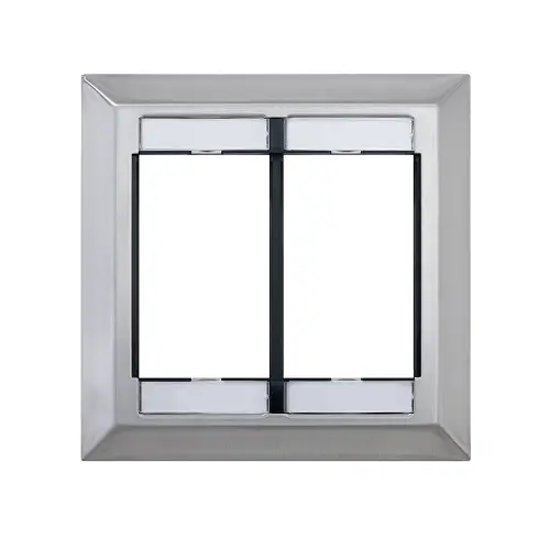 Leviton Dual Gang Mos Wallplate With Id Windows Stainless Steel 41290-Dms 1