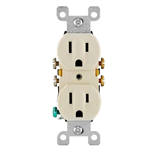 Leviton Duplex Outlet/Receptacle 15 Amp Contractor Pack 5320-Tcp 1