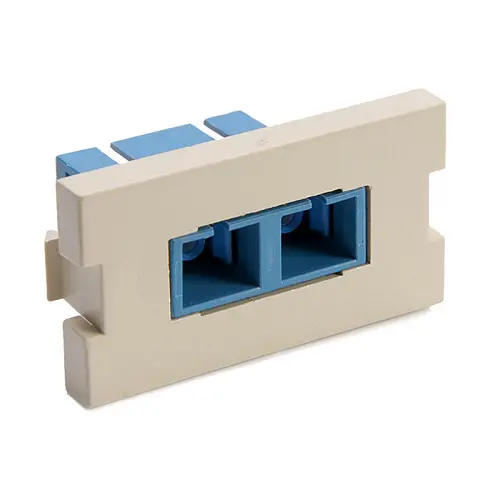 Leviton Duplex Sc Fiber Adapter Mos Module Zirconia Ceramic Sleeve 1 Unit High Ivory 41291-2Ci 1