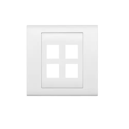 Leviton Excella Quickport Insert 4 Port Wallplate Included White Bl186-P4w 1