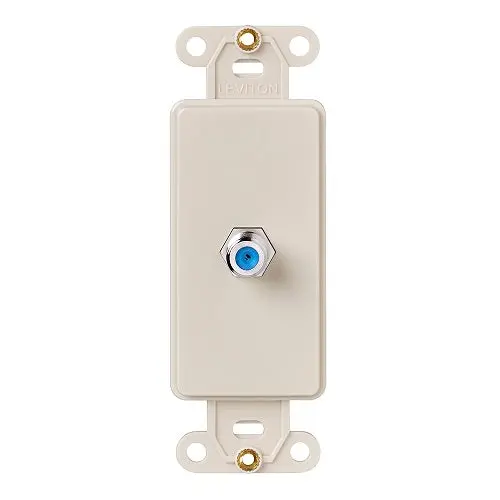Leviton F Connector Telephone Decora Insert Light Almond 40681-T 1