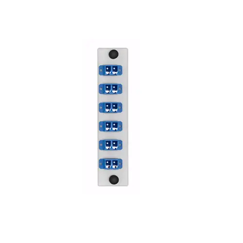 Leviton Lgx 6 Pack Plate W/Lc Duplex Adapters 12 Fiber Blue Aplw6-Lds 1