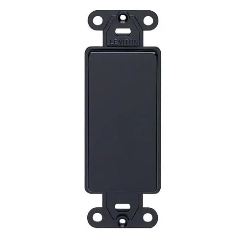 Leviton One Gang Decora Blank Insert Black 80414-E 1