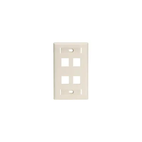 Leviton Quickport Wallplate For Large Connectors 4-Port Light Almond 42080-4Tl 1