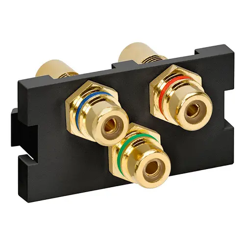 Leviton Rca Component Feedthrough Mos Connector Black 41292-3De 1