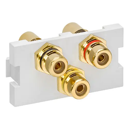 Leviton Rca Composite Feedthrough Mos Connector White 41292-3Rw 1