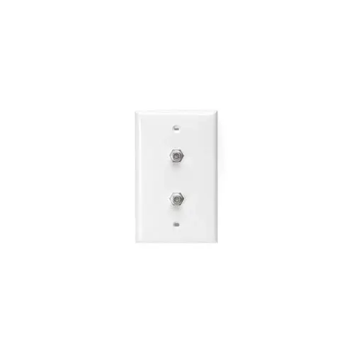 Leviton Standard Video Wall Jack With Two F Connectors White 80782-W 1