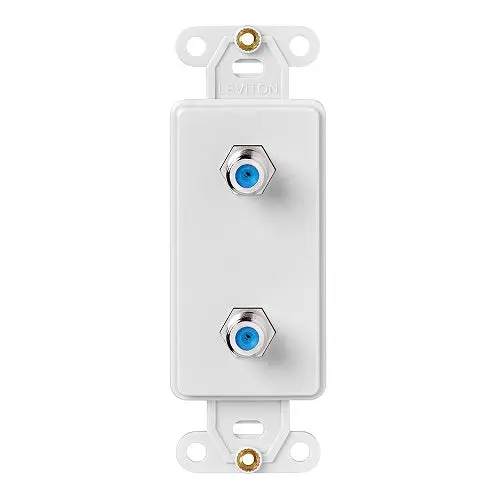 Leviton Two F Connector Couplers Telephone Decora Insert White 40682-W 1
