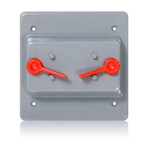 Leviton Two Gang Weatherproof Cover Toggle Switches Wp2s-Gy 1