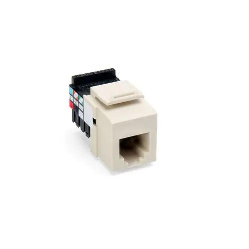 Leviton Voice Grade Quickport Jack 6 Position 6 Conductors Light Almond 41106-Rt6 1