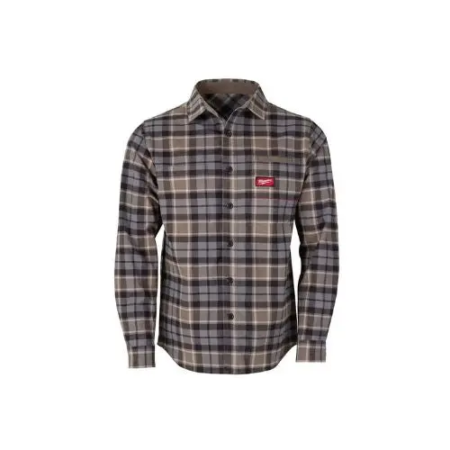 Long Sleeve Cotton Flannel Work Shirt Grey M551g-L 1