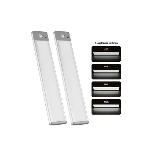 Magnetic Wireless Motion Sensor Rechargeable Led Cabinet Lights With Remote 2 Pcs 1