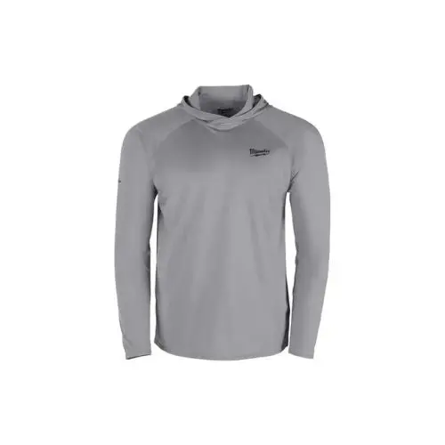 Men’S Durable Long Sleeve Hooded Work Shirt Gray M550g-S 1