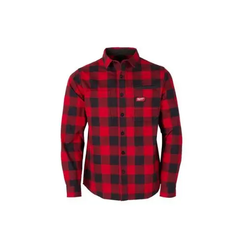 Men’S Everyday Comfort Fit Flannel Work Shirt Red M551r-L 1