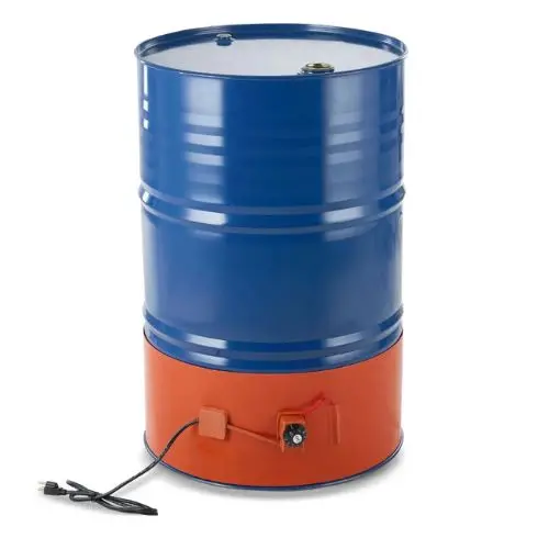 Metal Drum Heater 1200 Watt 10 Inch Width Pail Heating Band For 55 Gallon Barrel 86-302℉ Adjustable Thermostat High Efficiency Silicone Grease Keg Heater 1