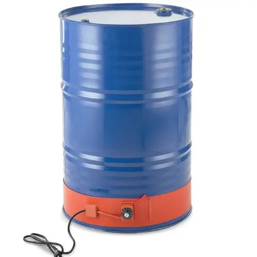 Metal Drum Heater 1200 Watt 5 Inch Width Pail Heating Band For 55 Gallon Barrel 86-302℉ Adjustable Thermostat High Efficiency Silicone Grease Keg Heater 1