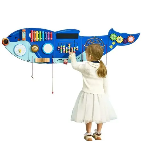 Orca Activity Wall Panel 12 Montessori Sensory Toys For Kids 3-12 Perfect For Toddler Playroom Or Classroom 1