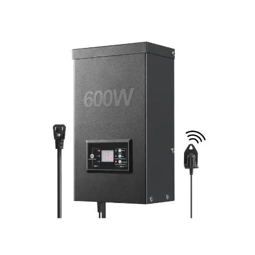 Outdoor High Capacity 600W Low Voltage Landscape Lighting Transformer With Timer & Photocell 1