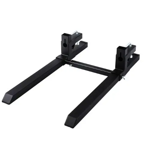 Pallet Forks Clamp On Tractor Bucket Forks With Adjustable Stabilizer Bar Heavy Duty Front Loader Forks Fork Attachment For Skid Steer 1