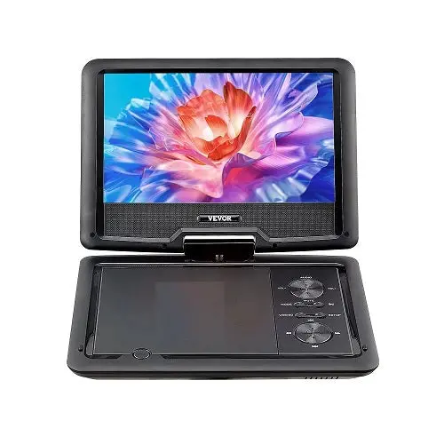 Portable Dvd Player 4 Hours Built-In Rechargeable Battery Dual Speakers Remote Control Ac Power Adapter 1