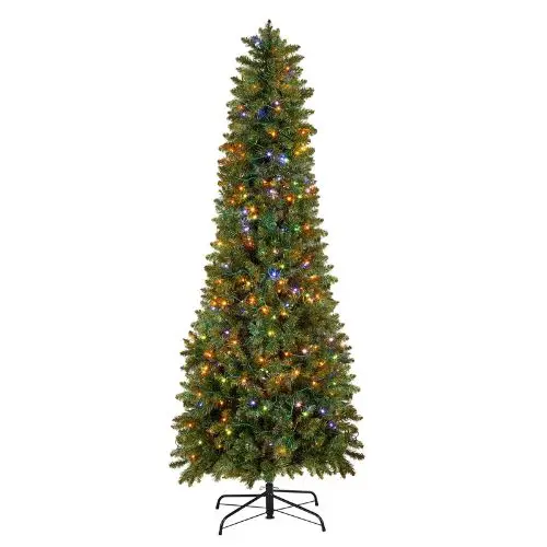 Prelit Flocked Artificial Tree With 330 Colorful Led And 11 Lighting Modes Decoration (6Ft) 1