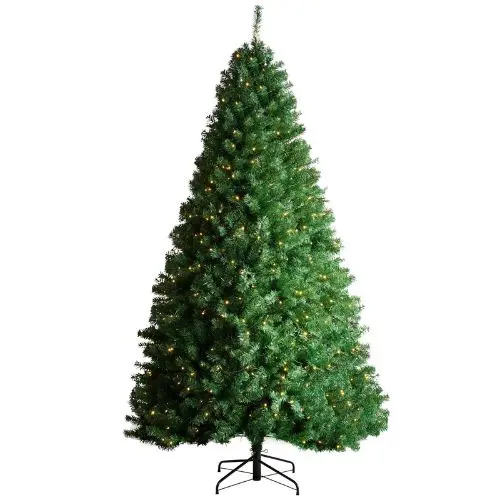 Prelit Flocked Artificial Tree With 550 Warm White Led Lights Decoration (7.5Ft) 1