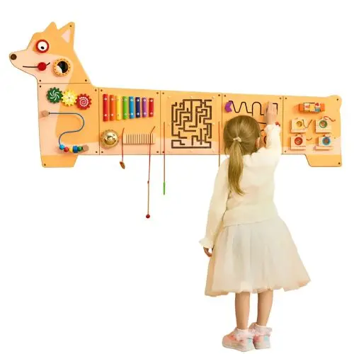 Puppy Activity Wall Panel 12 Montessori Sensory Toys For Kids 3-12 Ideal For Toddler Playroom Or Classroom 1