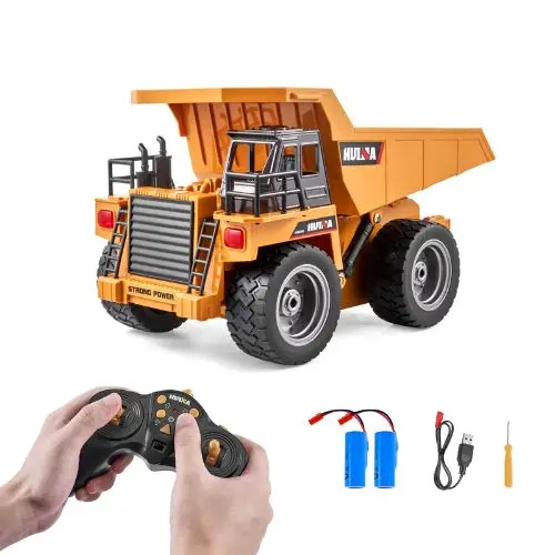 Rc Dump Truck 1:18 Scale – 9-Channel Remote Control Construction Truck With Metal Bed, Ages 8+ 1