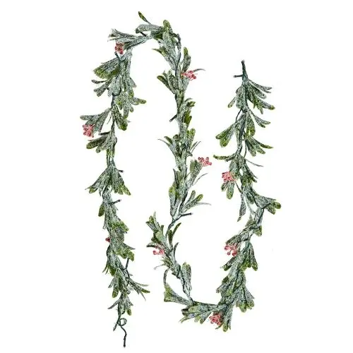 Realistic Greenery Decorated With Vines Olive Leaves And Berries Xmas Decoration (6.6Ft) 1