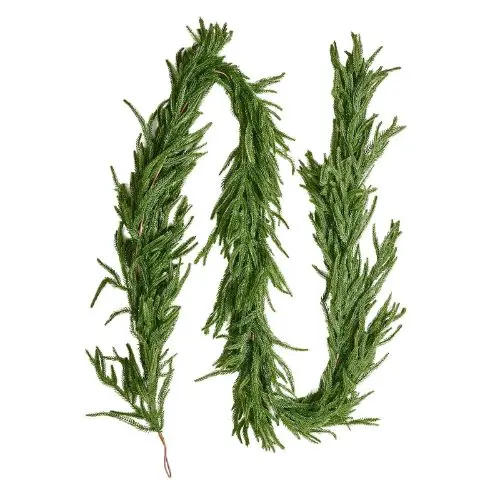 Realistic Norfolk Pine Garland Evergreen Real Touch Artificial Faux Greenery Xmas Decoration (5Ft) 1