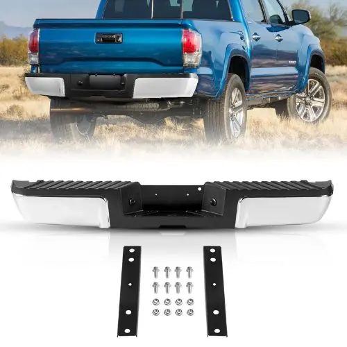 Rear Step Bumper For 2008-2016 Ford F250/F350 Super Duty Chrome Steel Assembly With License Plate Light & Step Pad Replacement For Fo1103148 1